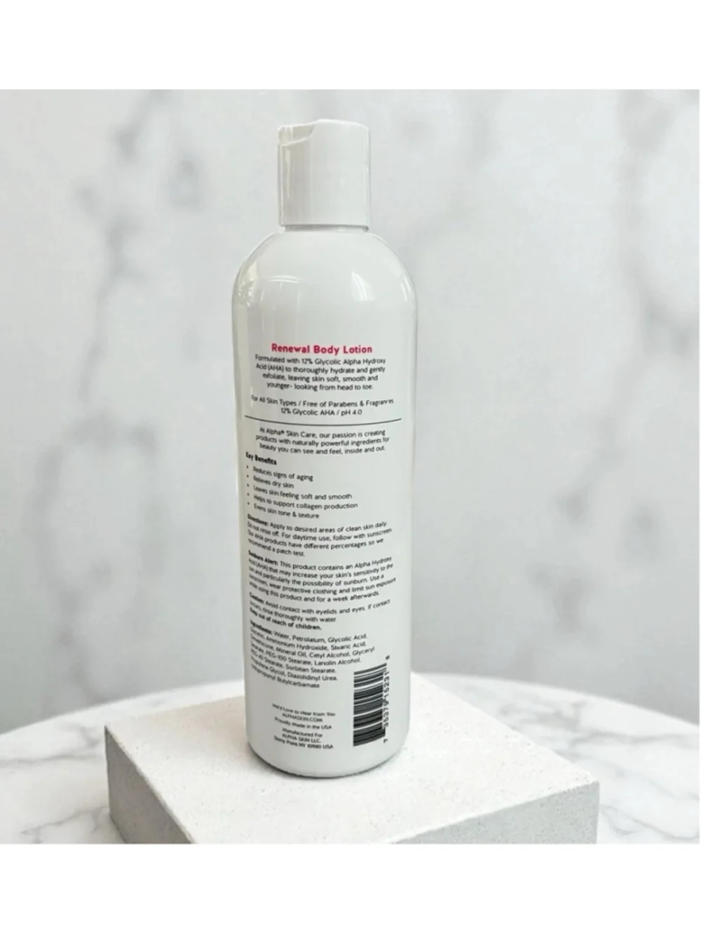 Alpha Skin Care Renewal Body Lotion with 12% Glycolic AHA 12oz 2 Pack